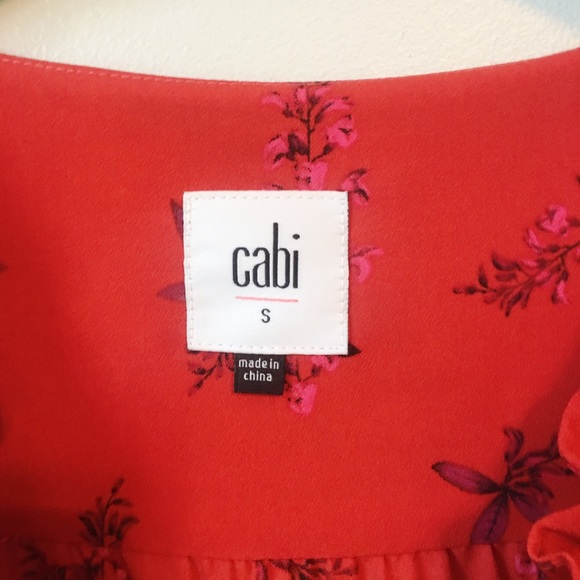 CAbi Red Floral Spring Top - Picture 4 of 5